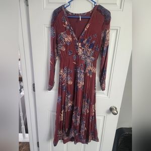 Free People Floral Maxi Dress size 0
